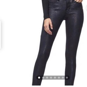 Good American Good Legs Metallic Sake Print Skinny Jeans